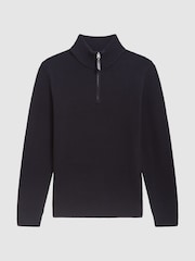 Reiss Navy Lofthouse Half Zip Funnel Neck Jumper - Image 2 of 7