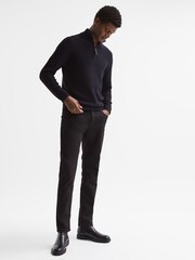 Reiss Navy Lofthouse Half Zip Funnel Neck Jumper - Image 3 of 7