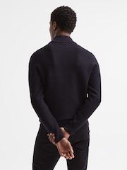 Reiss Navy Lofthouse Half Zip Funnel Neck Jumper - Image 5 of 7