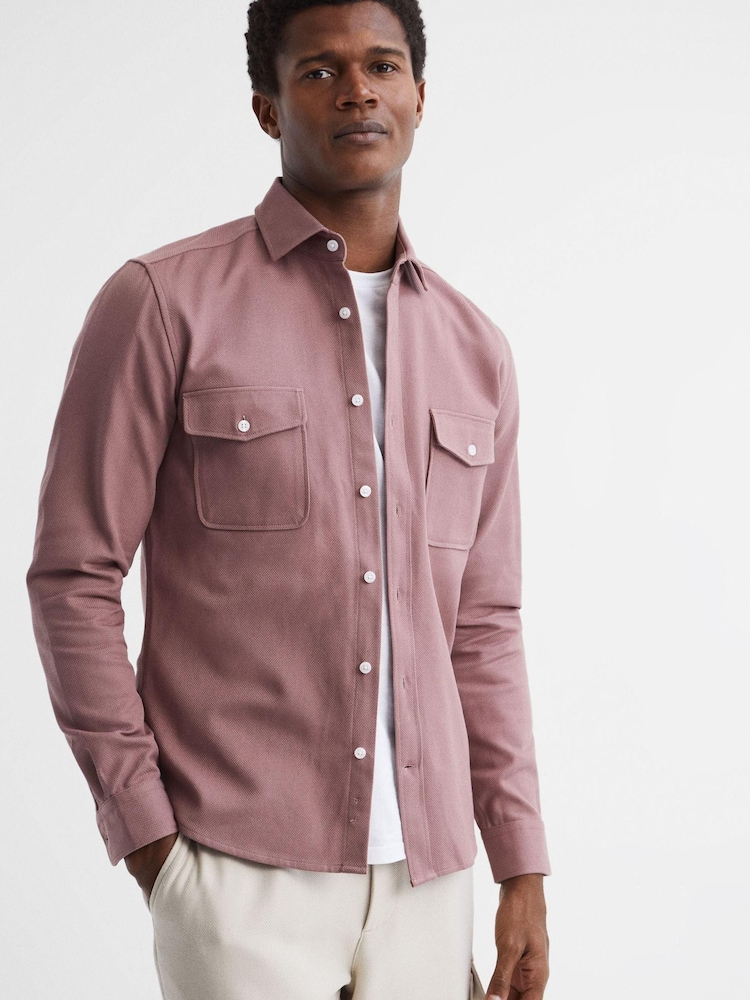 Reiss Woodrose Arlo Cotton Canvas Overshirt - Image 1 of 6