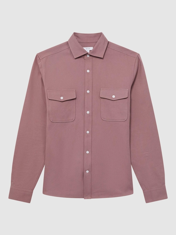 Reiss Woodrose Arlo Cotton Canvas Overshirt - Image 2 of 6