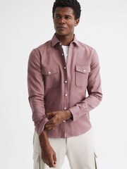 Reiss Woodrose Arlo Cotton Canvas Overshirt - Image 6 of 6