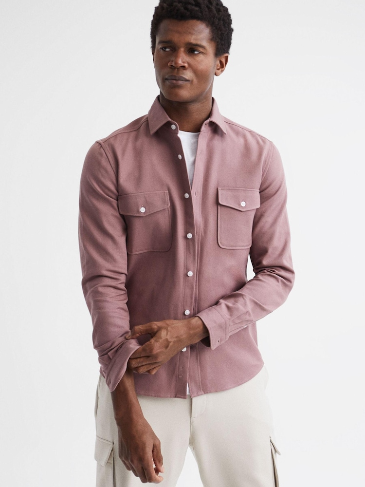 Reiss Woodrose Arlo Cotton Canvas Overshirt - Image 6 of 6