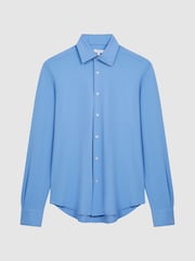 Reiss Soft Blue Voyager Regular Fit Travel Shirt - Image 2 of 6
