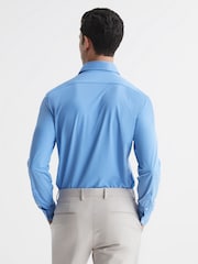 Reiss Soft Blue Voyager Regular Fit Travel Shirt - Image 5 of 6
