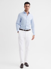 Reiss Blue Stripe Remote Bengal Striped Cotton Slim Fit Shirt - Image 3 of 5
