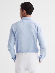Reiss Blue Stripe Remote Bengal Striped Cotton Slim Fit Shirt - Image 5 of 5