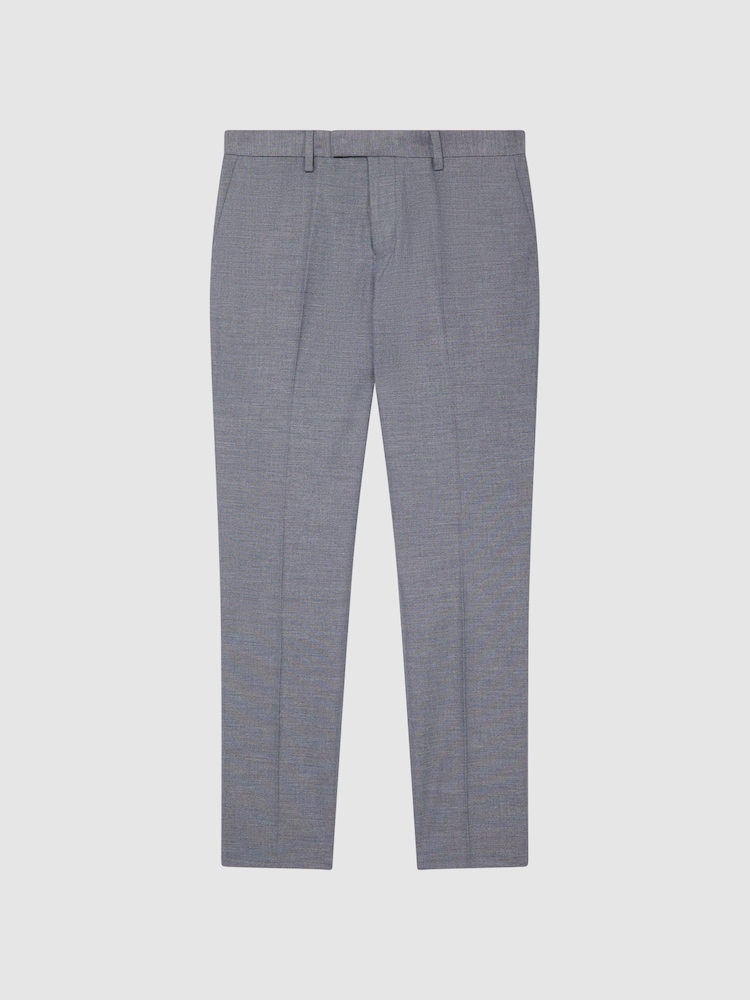 Reiss Airforce Blue Fold Slim Fit Trousers - Image 2 of 6