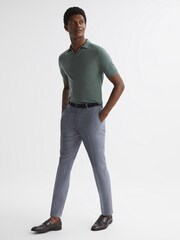 Reiss Airforce Blue Fold Slim Fit Trousers - Image 3 of 6