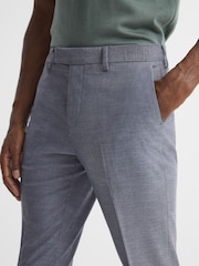 Reiss Airforce Blue Fold Slim Fit Trousers - Image 4 of 6