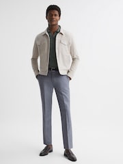 Reiss Airforce Blue Fold Slim Fit Trousers - Image 6 of 6