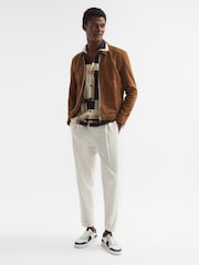 Reiss Tobacco Riley Suede Zip-Through Jacket - Image 3 of 7