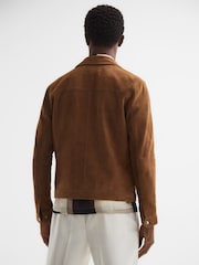 Reiss Tobacco Riley Suede Zip-Through Jacket - Image 5 of 7