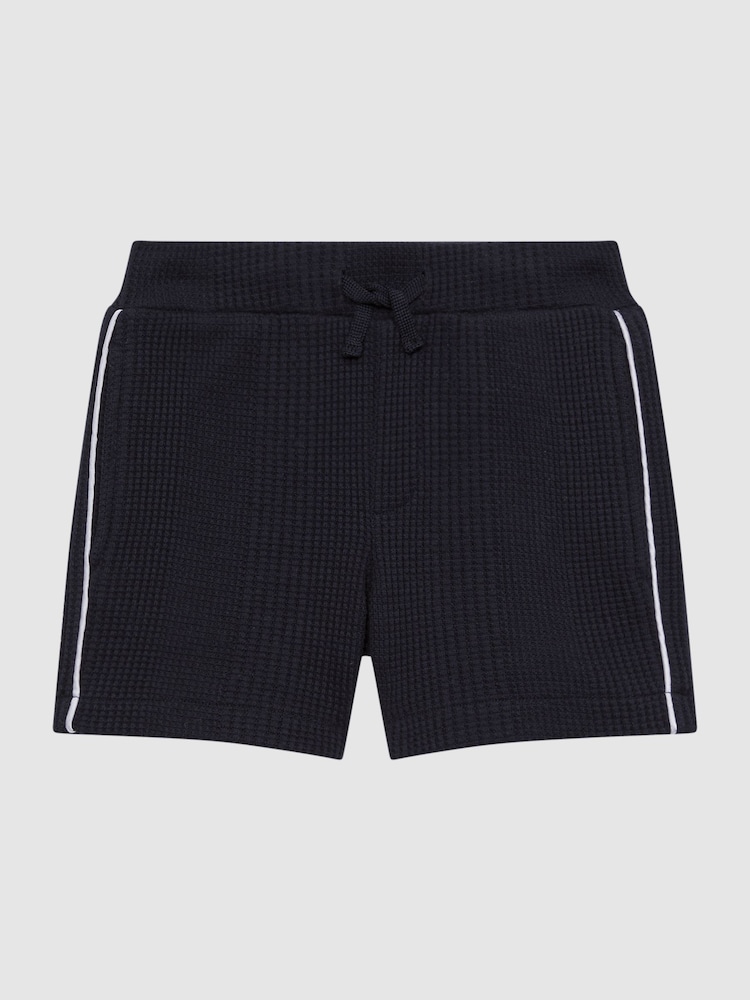 Granatowy - Reiss Dexter Textured Drawstring Shorts - Image 2 of 6