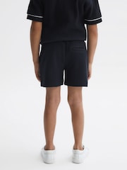 Granatowy - Reiss Dexter Textured Drawstring Shorts - Image 5 of 6