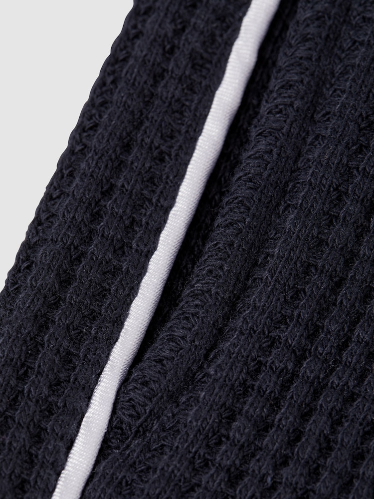 Granatowy - Reiss Dexter Textured Drawstring Shorts - Image 6 of 6