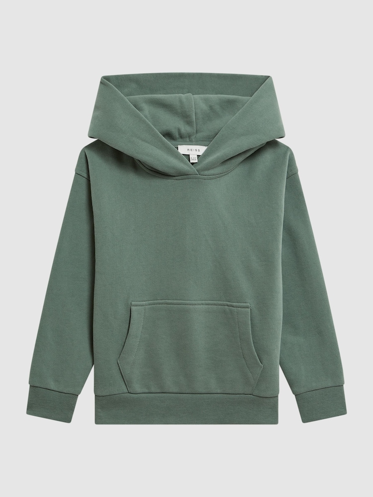 Reiss Fern Green Alexander Oversized Garment Dye Jersey Hoodie - Image 2 of 6 Reiss Fern Green Alexander Oversized Garment Dye Jersey Hoodie - Image 2 of 6