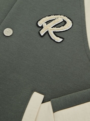 Reiss Light Khaki/Ecru Giles Senior Long Sleeve Interlock Bomber Jacket - Image 6 of 6