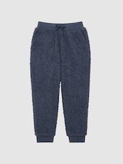 Reiss Blue Edward Senior Boucle Drawstring Joggers - Image 2 of 6