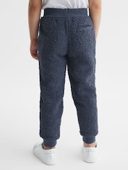 Reiss Blue Edward Senior Boucle Drawstring Joggers - Image 5 of 6