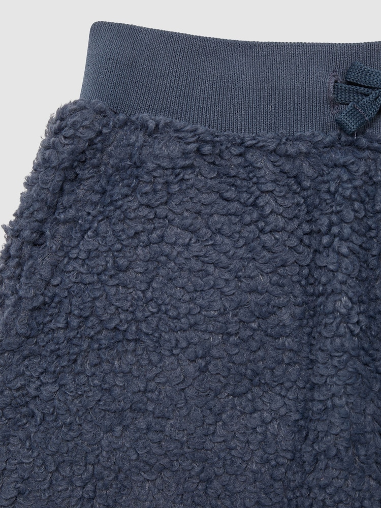 Reiss Blue Edward Senior Boucle Drawstring Joggers - Image 6 of 6