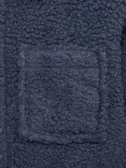 Reiss Blue Cruz Senior Bouclé Press Stud Overshirt - Image 6 of 6