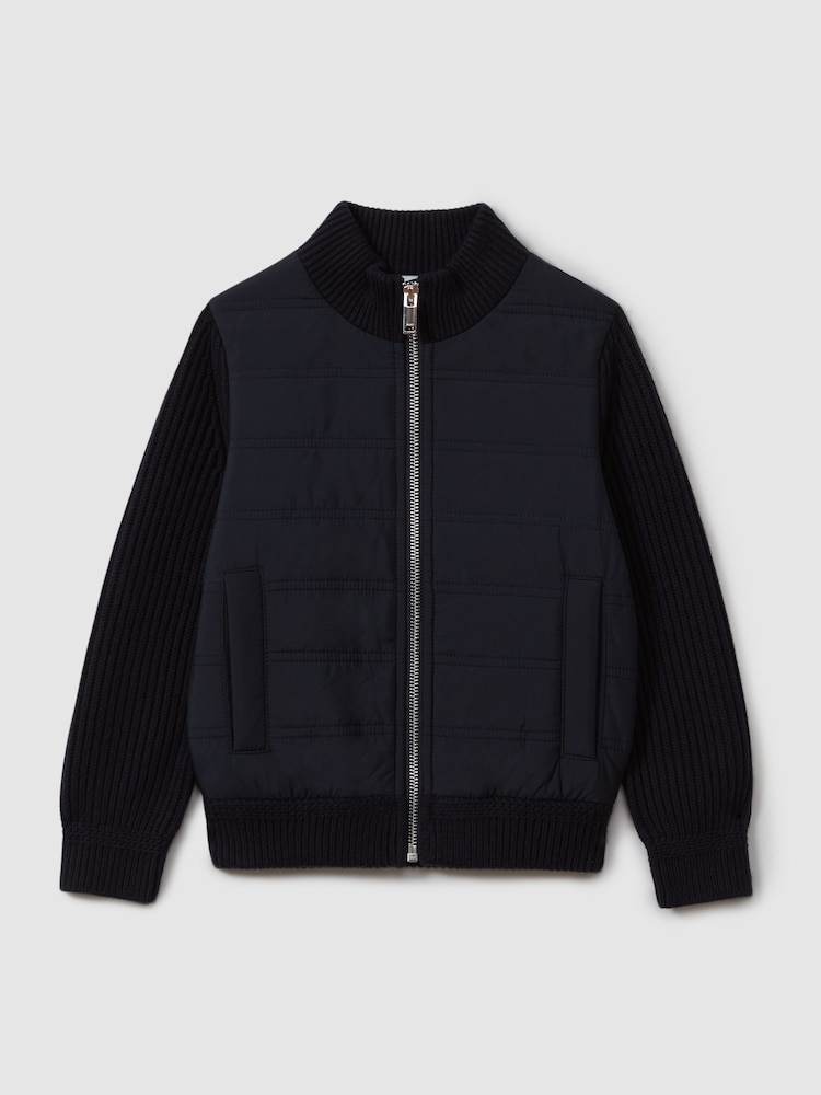 Marineblau - REISS Trainer Hybrid Steppjacke mit durchgehendem Reissverschluss - Bild 1 von 7 Marineblau - REISS Trainer Hybrid Steppjacke mit durchgehendem Reissverschluss - Bild 1 von 7