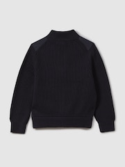 Reiss Navy Trainer 9-14 yrs Hybrid Zip Through Quilted Jacket - Image 2 of 7