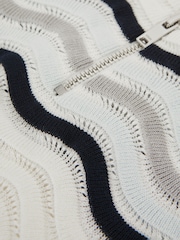 Reiss Optic White Cole Junior Half-Zip Textured T-Shirt - Image 6 of 6
