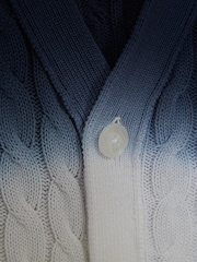 Reiss Blue Cosmo 9-12 yrs Ombre Cable Knit Cardigan - Image 6 of 6