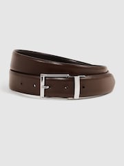 Reiss Black/Dark Brown Ricky Reversible Leather Belt - Image 4 of 5