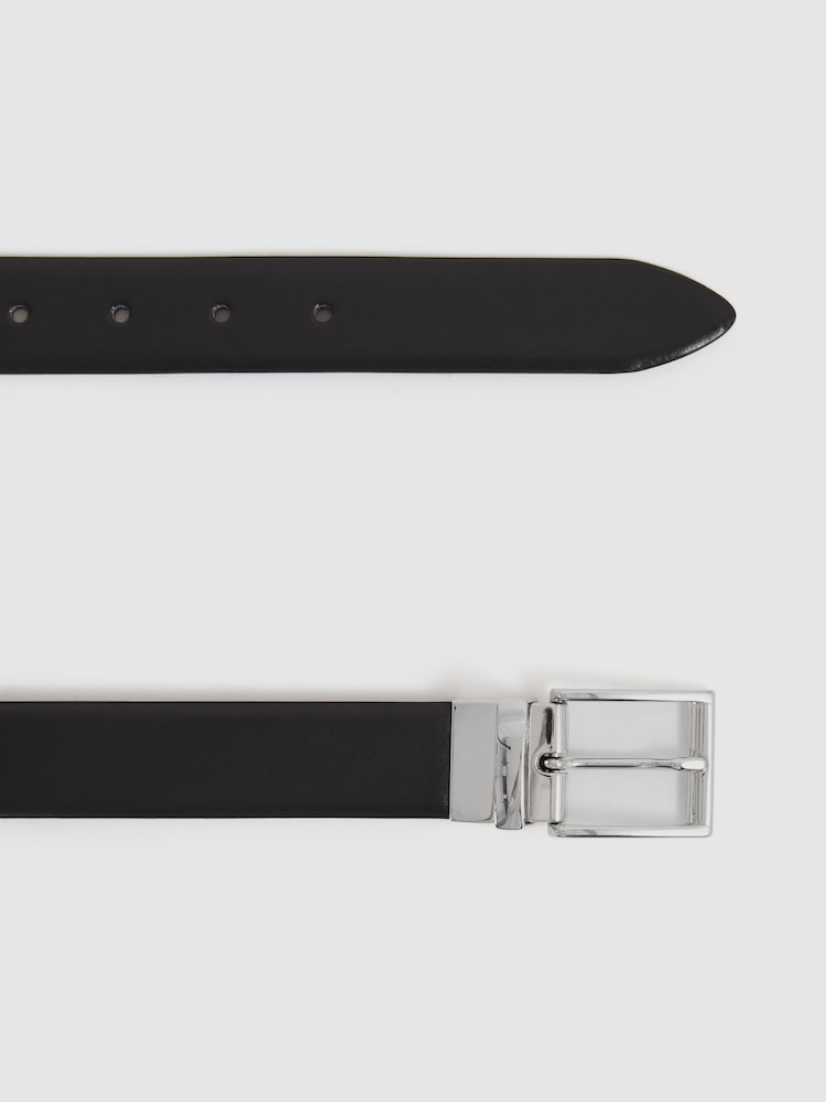 Reiss Black/Dark Brown Ricky Reversible Leather Belt - Image 5 of 5