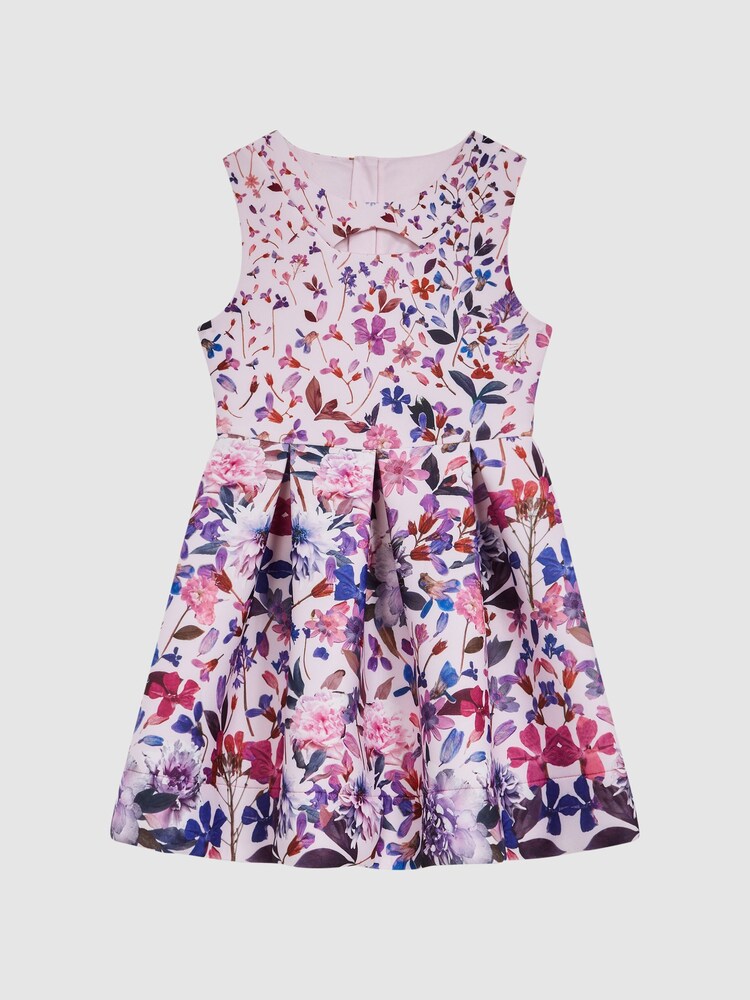 Reiss Lilac Heidi Senior Printed Cut-Out Dress - Image 2 of 6