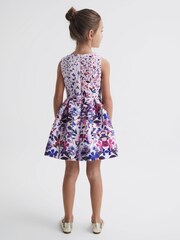 Reiss Lilac Heidi Senior Printed Cut-Out Dress - Image 5 of 6