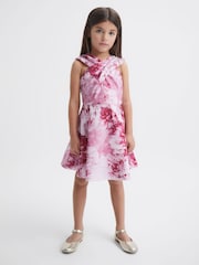 Reiss Pink Clara 9-12 yrs Floral Printed Dress - Image 3 of 6