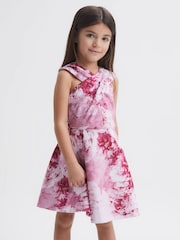 Reiss Pink Clara 4-9 yrs Floral Printed Dress - Image 3 of 5