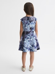 Reiss Blue Keri 4-9 yrs Floral Printed Scuba Dress - Image 5 of 6