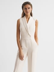 Reiss Ivory Dani Tuxedo Jumpsuit - Image 4 of 7