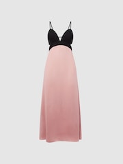Reiss Pink Cara Strappy Cut-Out Midi Dress - Image 2 of 5
