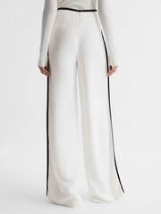 Reiss Cream Lina High Rise Wide Leg Trousers - Image 5 of 6