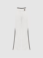 Reiss Cream Lina High Rise Wide Leg Trousers - Image 2 of 7