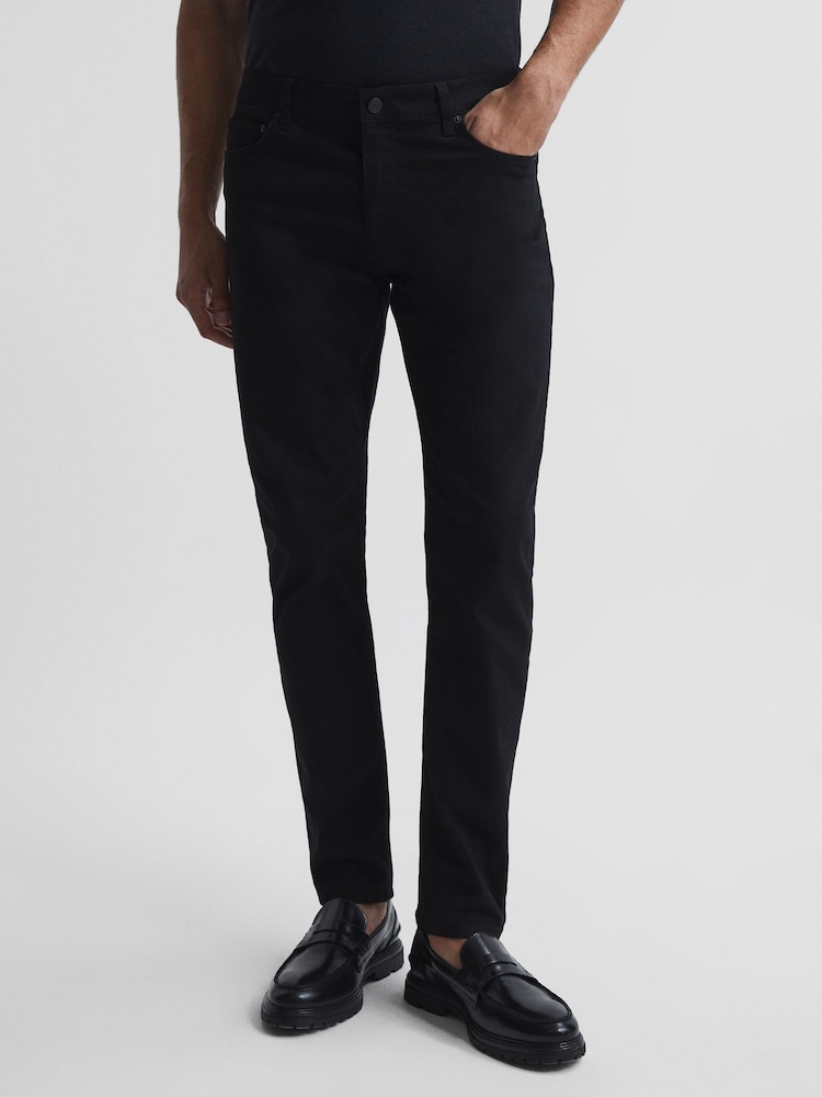 Reiss Black Jet Slim Fit Jeans - Image 1 of 6