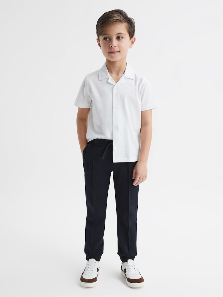 Reiss White Caspa Cotton Jersey Buttoned Shirt - Image 1 of 6