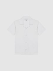Reiss White Caspa Cotton Jersey Buttoned Shirt - Image 2 of 6