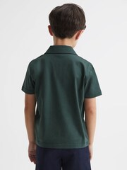 Reiss Pine Green Caspa Cotton Jersey Buttoned Shirt - Image 5 of 7