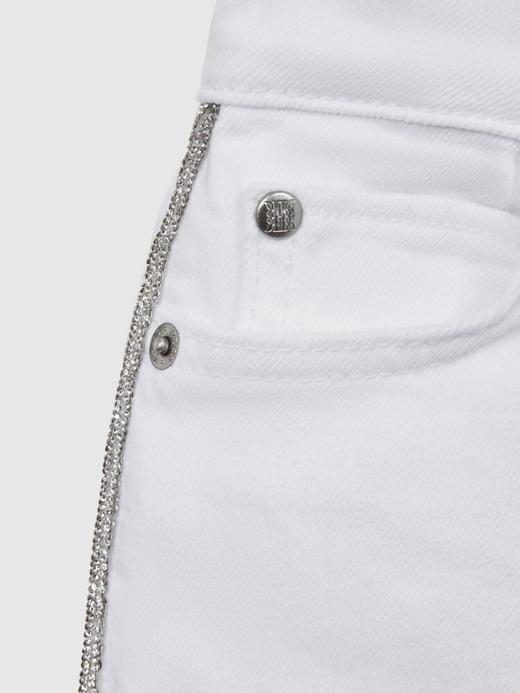 Reiss White Nala 9-12 yrs Sparkle Stripe Jeans - Image 6 of 6 Reiss White Nala 9-12 yrs Sparkle Stripe Jeans - Image 6 of 6