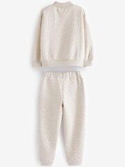 Pikowany w kolorze kremowo-ecru z fakturą - Crew Sweatshirt and Joggers Set (3-16yrs) - Image 8 of 9
