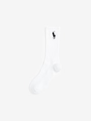 Polo Ralph Lauren White Large Pony Logo Crew Socks 3 Pack - Image 2 of 2