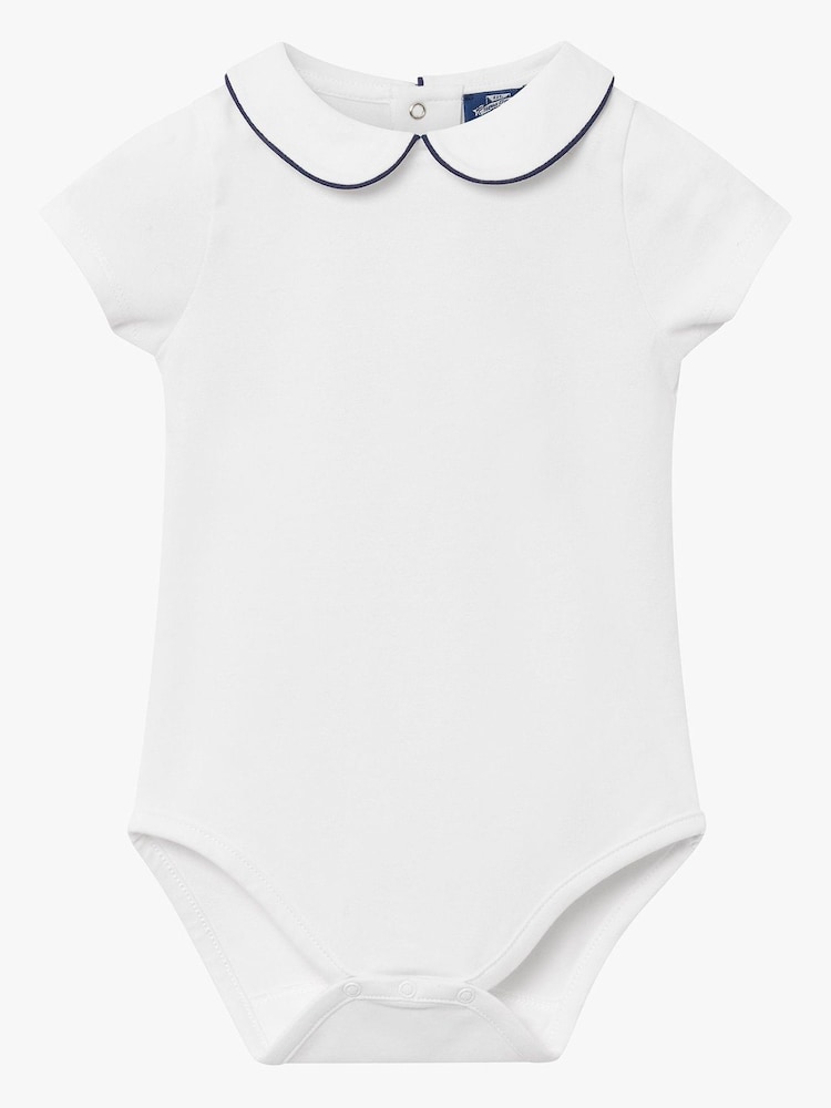 Trotters London Little White/Navy Milo Piped Body - Image 1 of 3