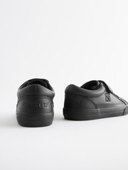 Black Minecraft Elastic Lace 1 Strap School Shoes - Image 3 of 5